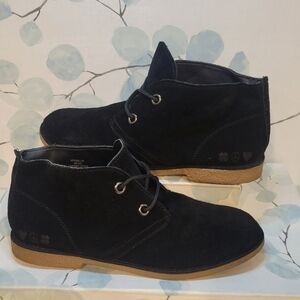 Lucky  Brand Emillia Black Suede Ankle Desert  Boots Women's size